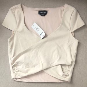 Bebe nude wrap crop top